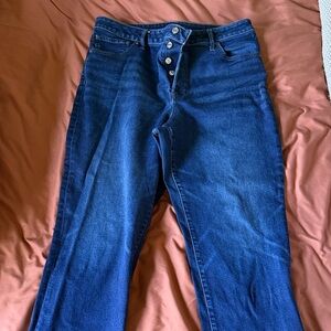 Express High Rise Dark Blue Women's Jeans